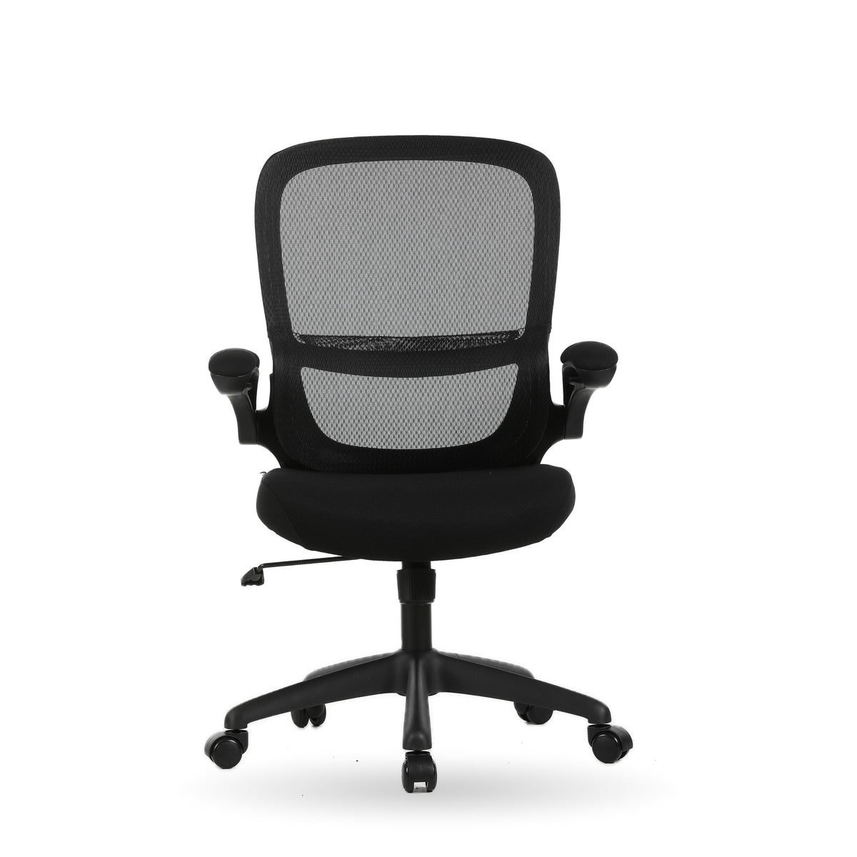 ACACIA ergonomic task chair in black, front view, on a white background