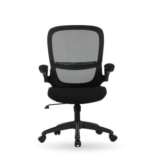 ACACIA ergonomic task chair in black, front view, on a white background