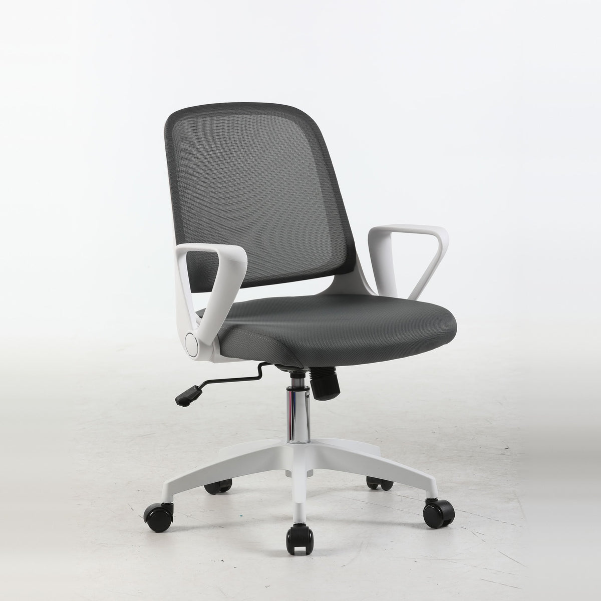 ALANI study chair in grey, three-quarter view