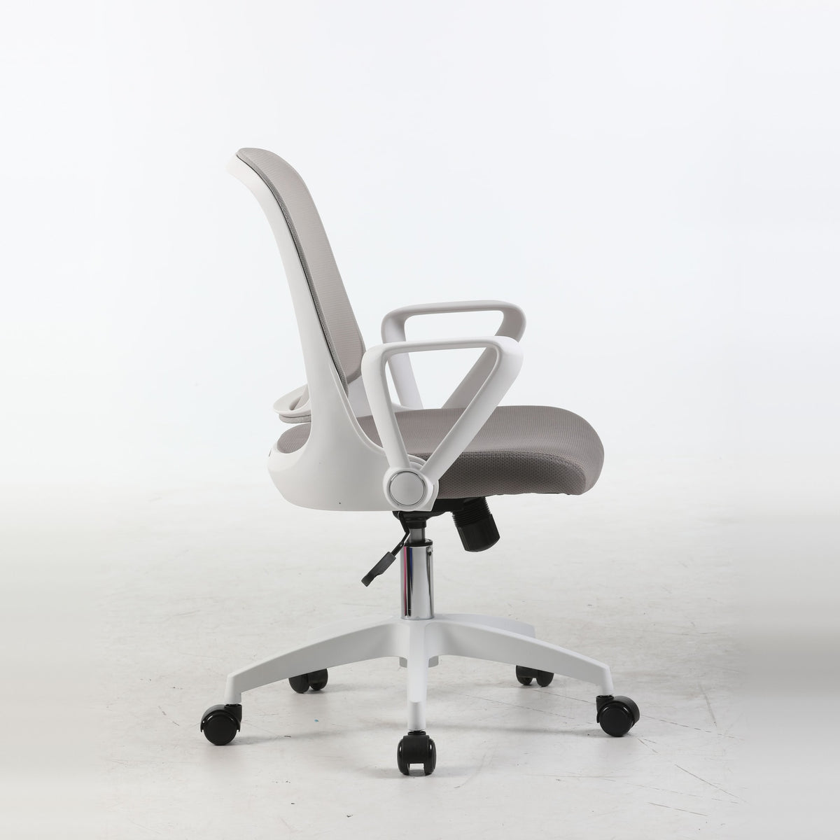 ALANI study chair in light grey, side view