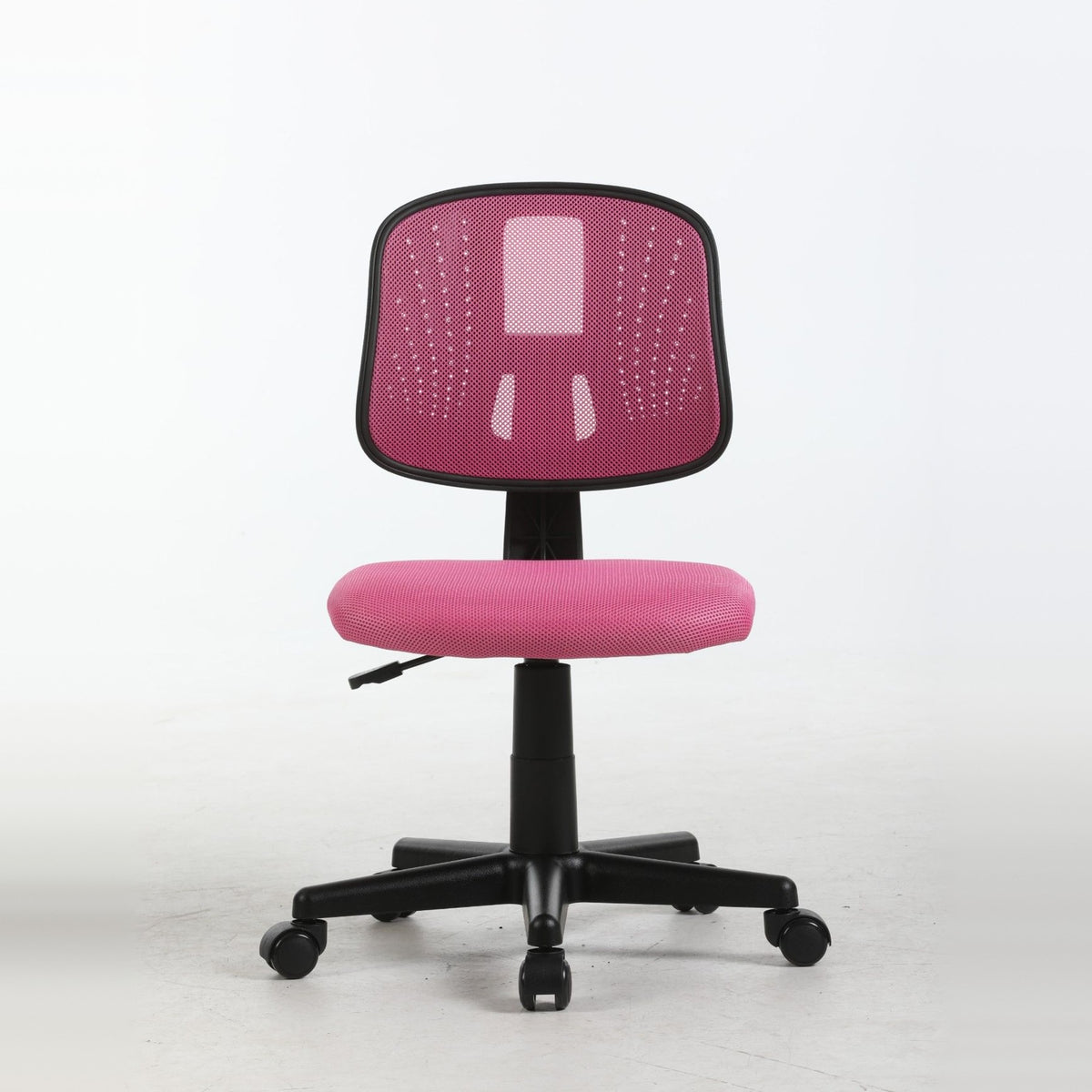 ALBA armless study chair in pink, front view