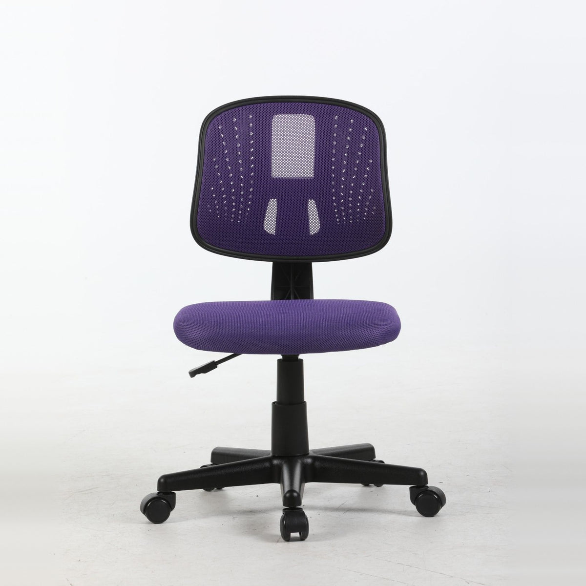 ALBA armless study chair in purple, front view