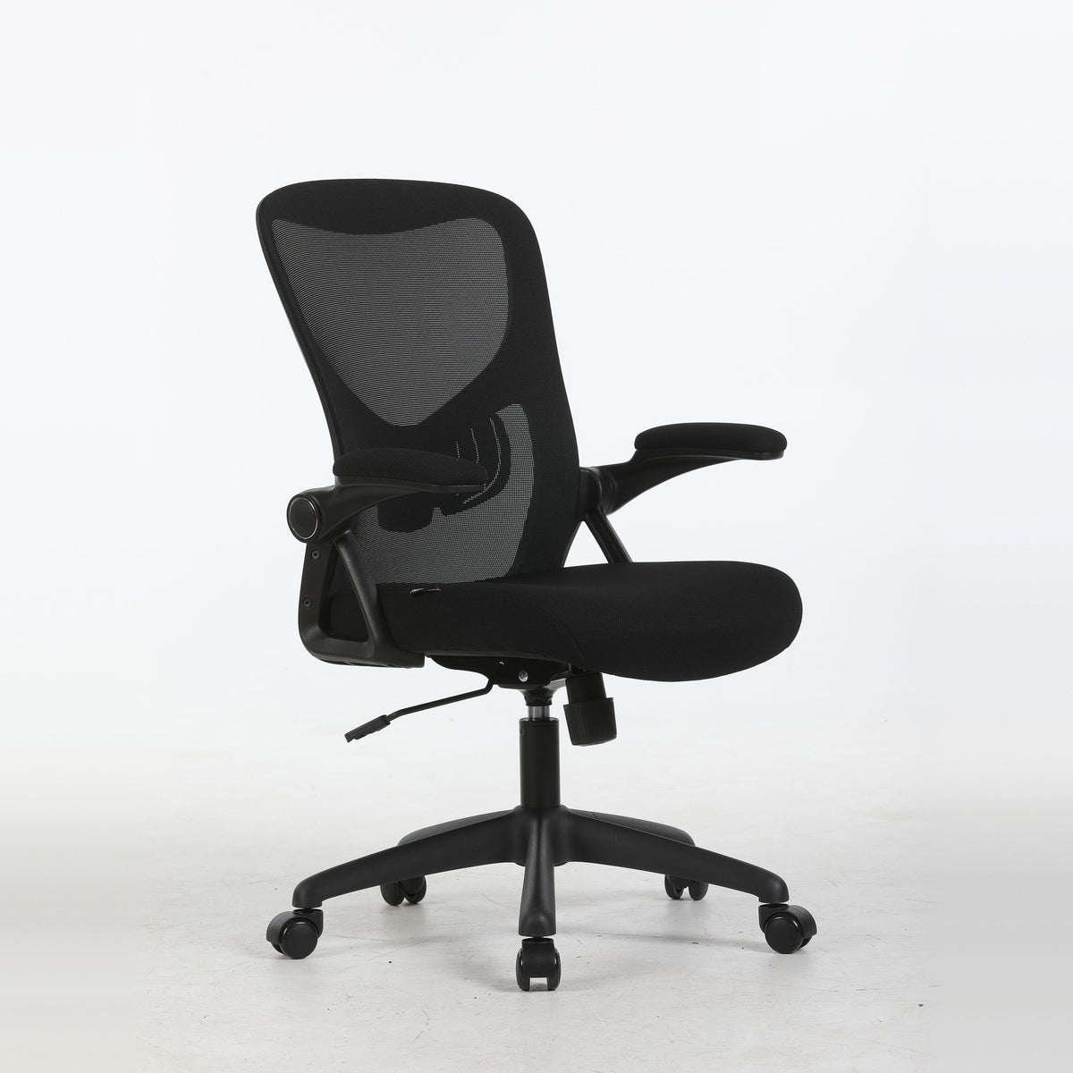 AYLA office chair in black, three-quarter view