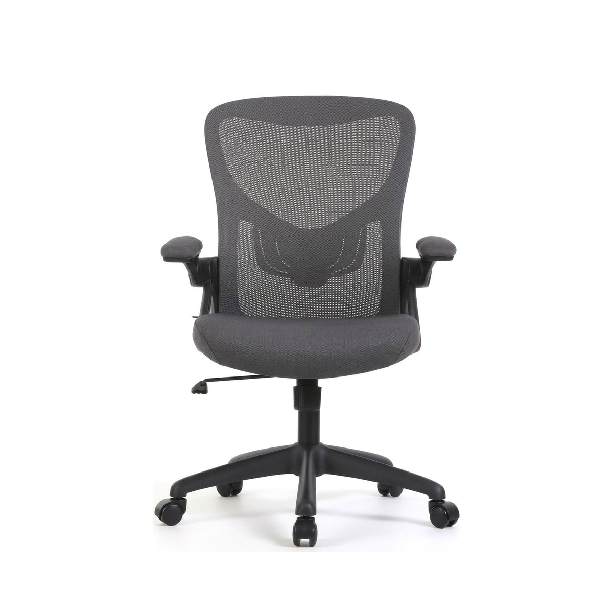 AYLA ergonomic office chair in grey, front view, on a white background