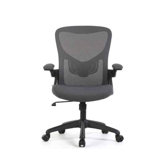 AYLA ergonomic office chair in grey, front view, on a white background