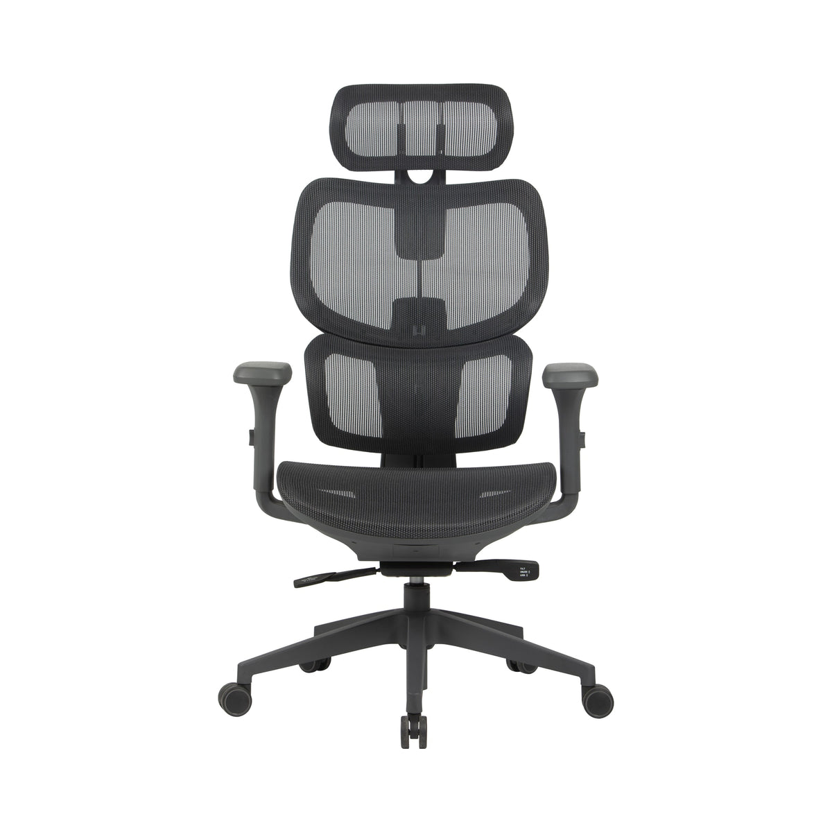 SILAS ergonomic office chair with headrest, front view, on a white background