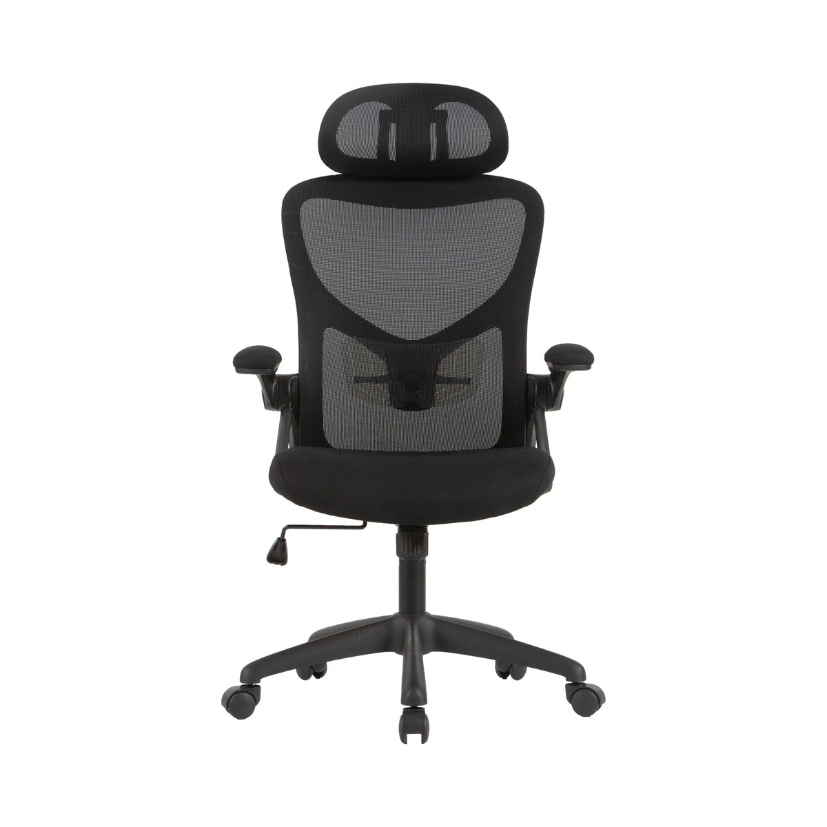 TILIA office chair with headrest, front view, on a white background